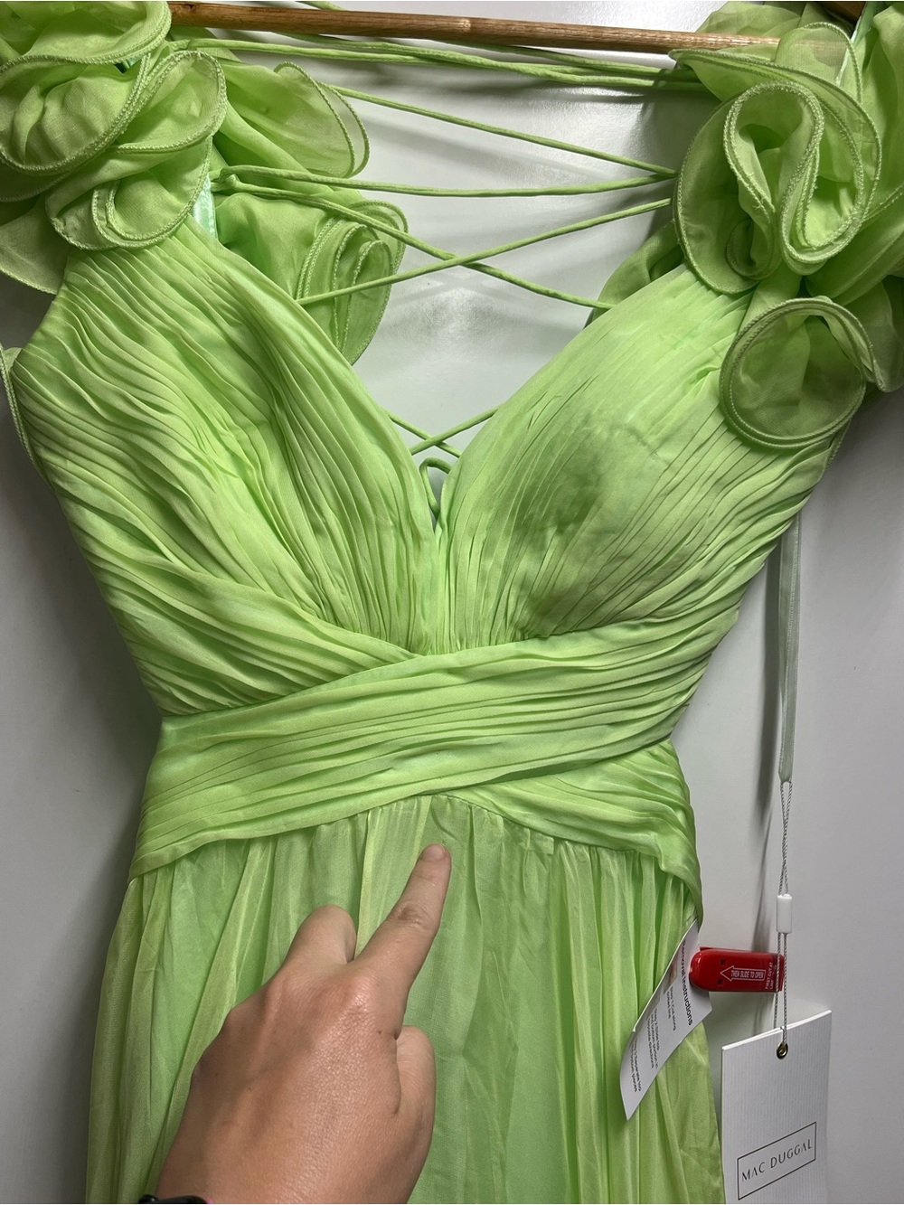 NEW MAC DUGGAL Ruffle Tiered Cut-Out Chiffon Gown Anthropologie size 4 - Picture 14 of 16
